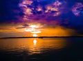 Beautiful River side boat view with cloudy sky during sunset