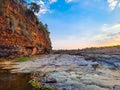 A beautiful river surrounded by rocky mountain at Chidiya Bhadak, Indore, Madhya Pradesh, India