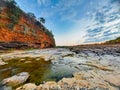 A beautiful river surrounded by rocky mountain at Chidiya Bhadak, Indore, Madhya Pradesh, India