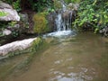 Beautiful River waterfall green foliage and rocks