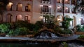 Beautiful Riverwalk in San Antonio with its small restaurants and pubs along the river - view by night - SAN ANTONIO Royalty Free Stock Photo