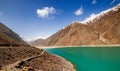 Beautiful road alonge the Gilgit river in the Karakorum mountains Royalty Free Stock Photo