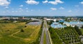 Beautiful road and gates to Disneyland in Paris.