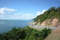 Beautiful road on mountain with Sea view, Chanthaburi, Thailand