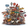 beautiful Road sign clipart illustration