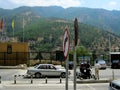 Beautiful road view with mountain in background