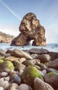 Beautiful rock formation on a isolated beach