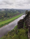 rock formations at the bastei stone bridge in germany