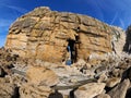 Beautiful rock formations on Playa de Portio, Cantabria, Spain Royalty Free Stock Photo