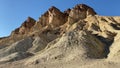 Beautiful rock formations at the Golden Canyon at sunset at Death Valley