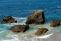 Beautiful Rock Outcropping in the Shallows of the Pacific Ocean in Laguna Beach, CA Royalty Free Stock Photo