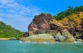 Beautiful rocks in Butterfly beach, Goa Royalty Free Stock Photo