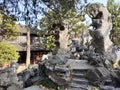 Beautiful rocks inside the Lion Grove Garden in Suzhou China