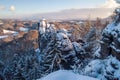 Beautiful rocks of the Saxon Switzerland in winter Royalty Free Stock Photo