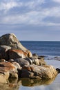 Beautiful rocks and sea of Binalong Bay, Tasmania Royalty Free Stock Photo