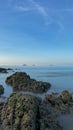 a rocky beach landscape at pulau sayak