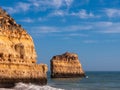 Beautiful rocky beach praia da marinha near