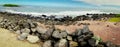 Beautiful rocky beach on Santa Cruz Island in the Galapagos Islands in Ecuador Royalty Free Stock Photo