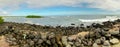 Beautiful rocky beach on Santa Cruz Island in the Galapagos Islands in Ecuador Royalty Free Stock Photo