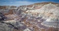 Beautiful of rocky buttes from the Blue Mesa Trail in Petrified Forest National Park, Arizona USA Royalty Free Stock Photo