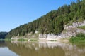 Beautiful rocky coast on the river. Perm