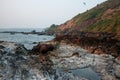 Beautiful rocky coastline in Arambol Royalty Free Stock Photo
