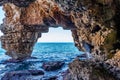 Beautiful rocky coastline in Moraira, Costa Blanca, Spain Royalty Free Stock Photo