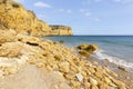 Beautiful rocky Porto Mos beach, South of Portugal.