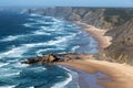 Beautiful rocky Shore at Algarve coast in Portugal