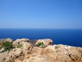 Beautiful rocky shore and blue sea