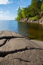 Beautiful rocky shore of the famous island of Valaam