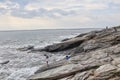 Beautiful and Rocky Shorelines of Narragansett Bay Royalty Free Stock Photo
