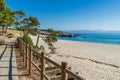 Beautiful Rodas beach in Cies Islands National Park in Vigo, Galicia, Spain. Royalty Free Stock Photo