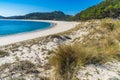 Beautiful Rodas beach in Cies Islands National Park in Vigo, Galicia, Spain. Royalty Free Stock Photo