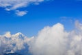 Beautiful rolling clouds and snow mountain