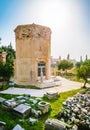 Beautiful Roman Agora and Tower of the Winds in Plaka District, Athens, Greece Royalty Free Stock Photo