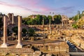 Roman Forum ruins, Temples and Archs, Rome, Italy