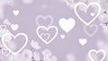 Dreamy Lavender Hearts and Floral Background Royalty Free Stock Photo