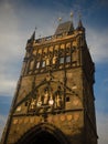 A beautiful romantic city nice blue sky,panoramic view of the hundredths towers of Prague from the Astronomical Clock Royalty Free Stock Photo