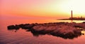 Beautiful romantic colorful Sunset on FavignanaÃ¢â¬â¢s lighthouse - Punta sottile, Favignana - Italy