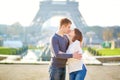 Beautiful romantic couple in Paris Royalty Free Stock Photo