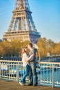 Beautiful romantic couple in Paris Royalty Free Stock Photo