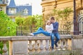 Beautiful romantic couple in Paris Royalty Free Stock Photo