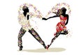 Beautiful romantic couple in passionate Latin American dances. Salsa festival. Royalty Free Stock Photo