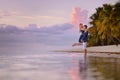 Beautiful romantic couple on a tropical beach