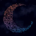 Beautiful romantic crescent moon