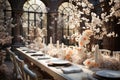 Beautiful romantic elegant wedding decor for a luxurious dinner
