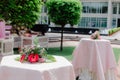 Beautiful romantic elegant wedding decor for a luxury dinner in Italy,