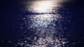 Beautiful romantic moon glade shimmering on dark water surface, night seascape Royalty Free Stock Photo