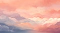 Beautiful romantic pink skies with clouds. Vector-style sky for design.landscape with sunset Royalty Free Stock Photo